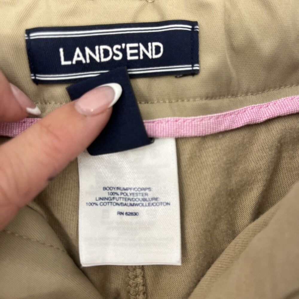 Girls Lands End Size 16 Khaki Skirt Uniform 16 Inch Length 100% Polyester Chrty - Picture 8 of 14